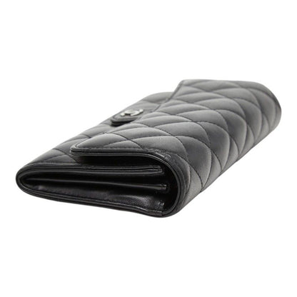 Chanel CC Logo Quilted Bifold Wallet Black Leather — view 7