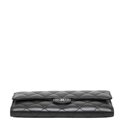 Chanel CC Logo Quilted Bifold Wallet Black Leather — view 3