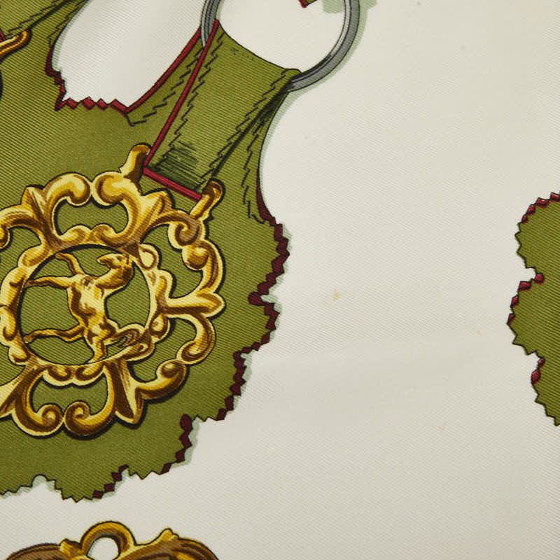 Hermes Carre 90 Cuivreries Copperwork Scarf Green White Bordeaux Silk — view 5
