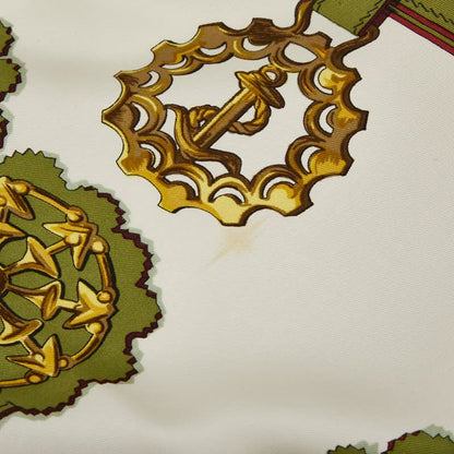 Hermes Carre 90 Cuivreries Copperwork Scarf Green White Bordeaux Silk — view 4