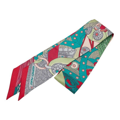 Hermes Twilly Selle de Dignitaire High Official's Saddle Scarf Multicolor Silk