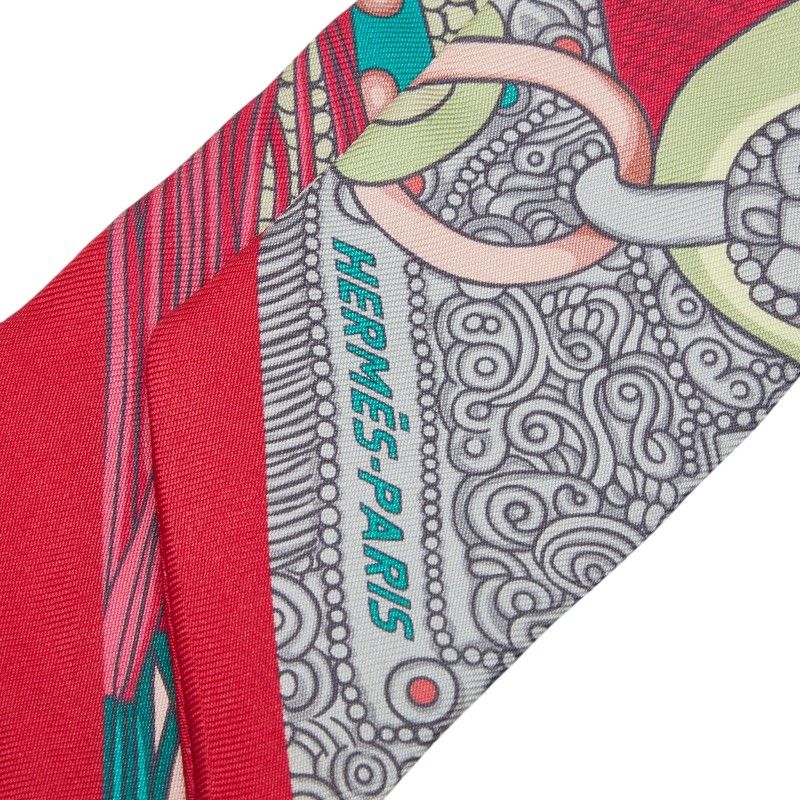 Hermes Twilly Selle de Dignitaire High Official's Saddle Scarf Multicolor Silk — view 2