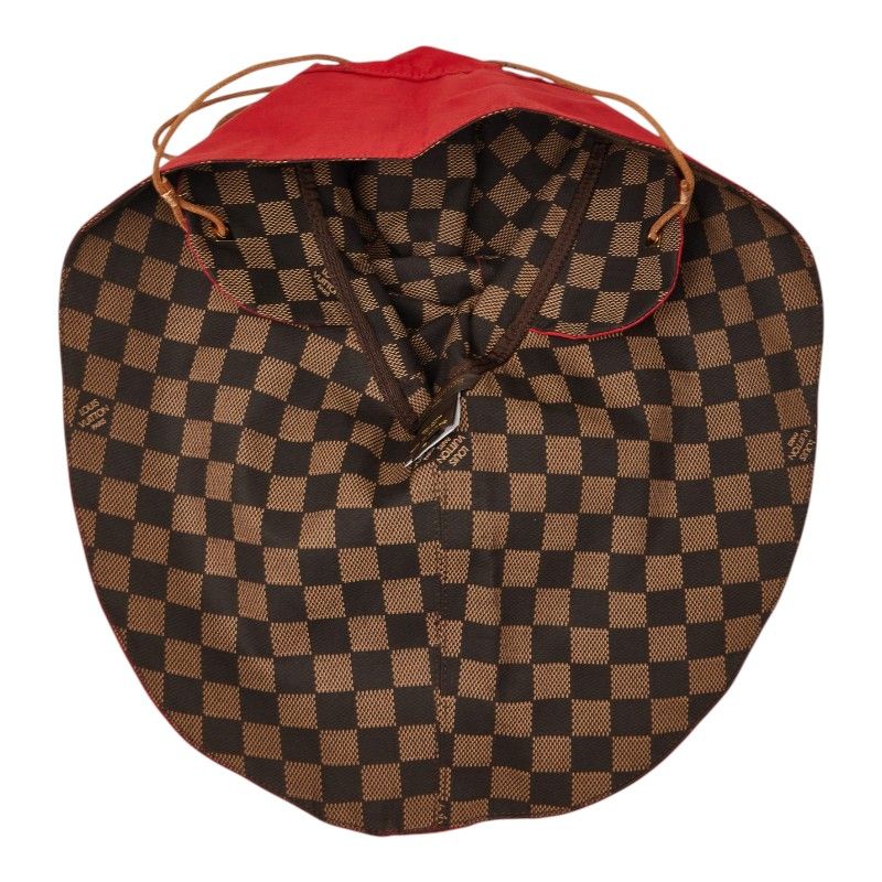 Louis Vuitton Damier Wide Brim Hat Sunshade S Red Brown Cotton — view 3