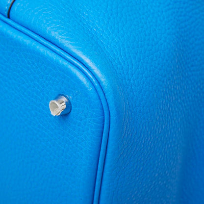 Hermes Picotin Lock MM Handbag Blue Indra Silver Taurillon Clemence — view 4