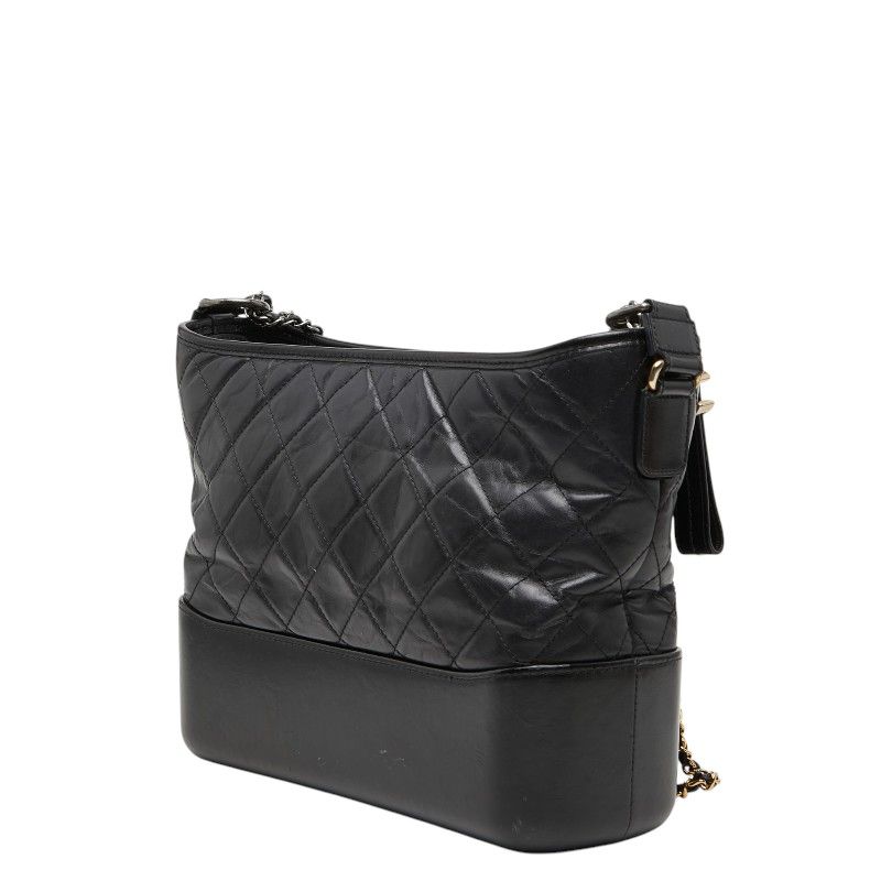 Chanel CC Logo Gabriel de Crossbody Chain Shoulder Bag Black Leather — view 2