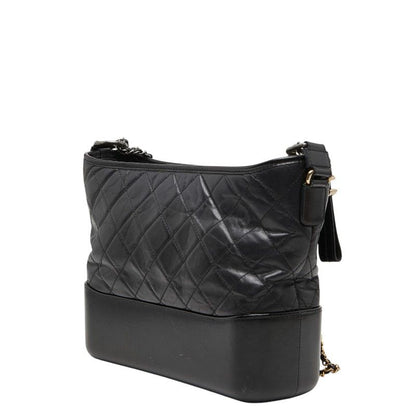 Chanel CC Logo Gabriel de Crossbody Chain Shoulder Bag Black Leather — view 2