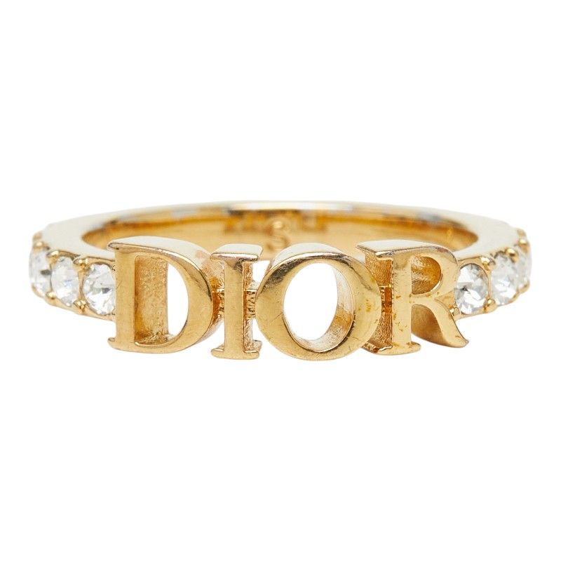 Dior Evolution Ring S Gold Plated Rhinestone