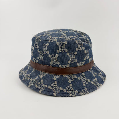 Celine Paris Macadam Hat Denim Blue M Vintage