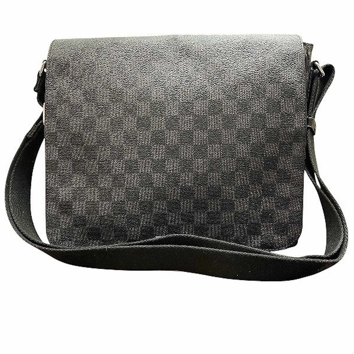 Louis Vuitton District MM Damier Graphite Shoulder Bag Leather