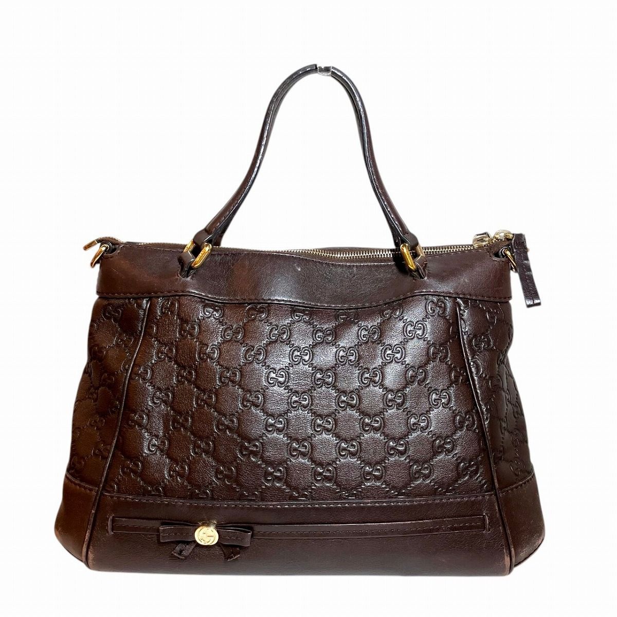 Gucci Mayfair Guccissima Handbag Leather
