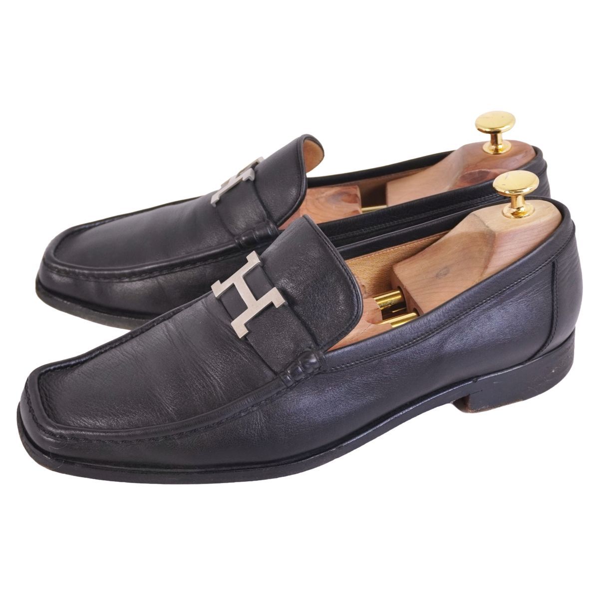 Hermes Loafers Moccasins Logo Constance Leather — view 2