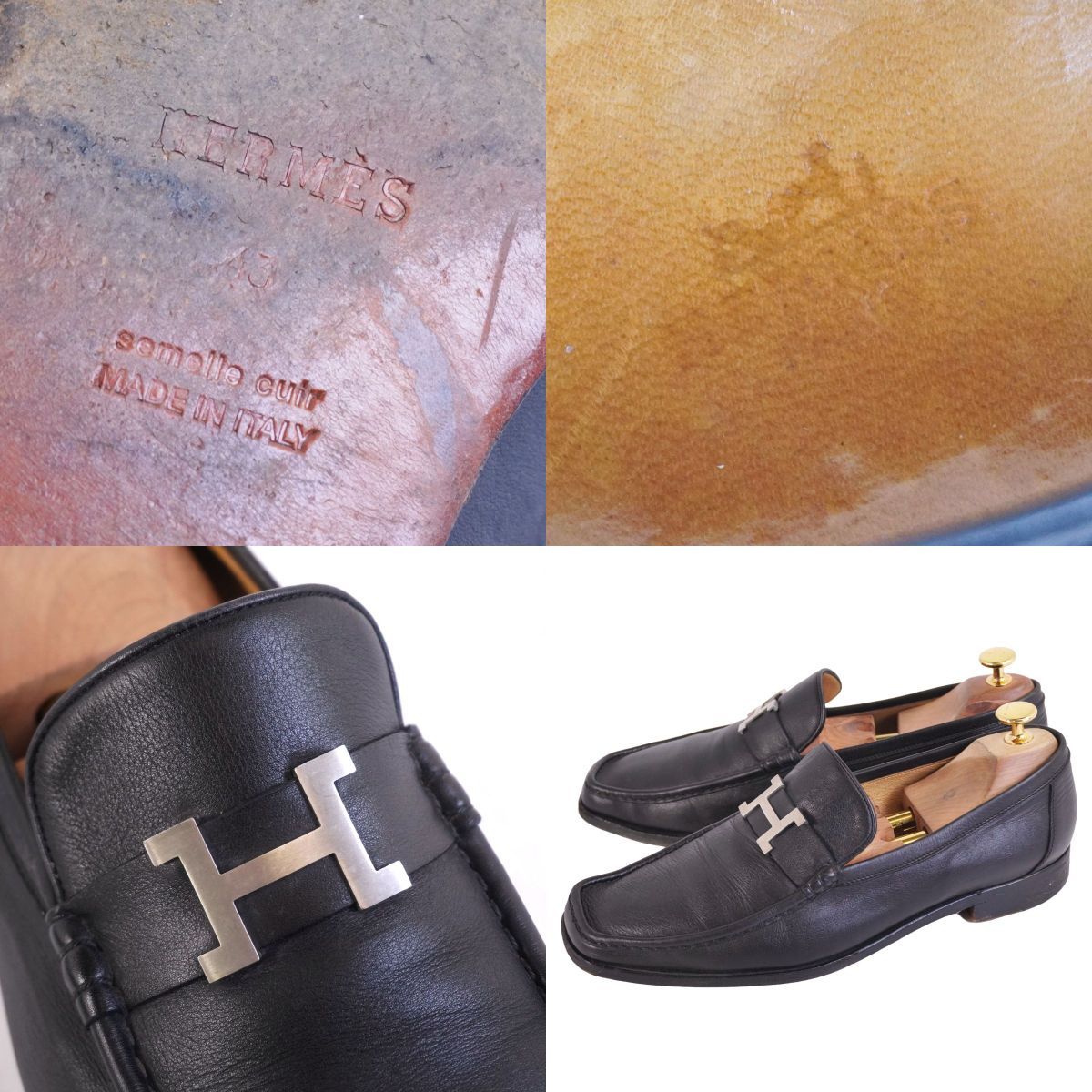 Hermes Loafers Moccasins Logo Constance Leather — view 9