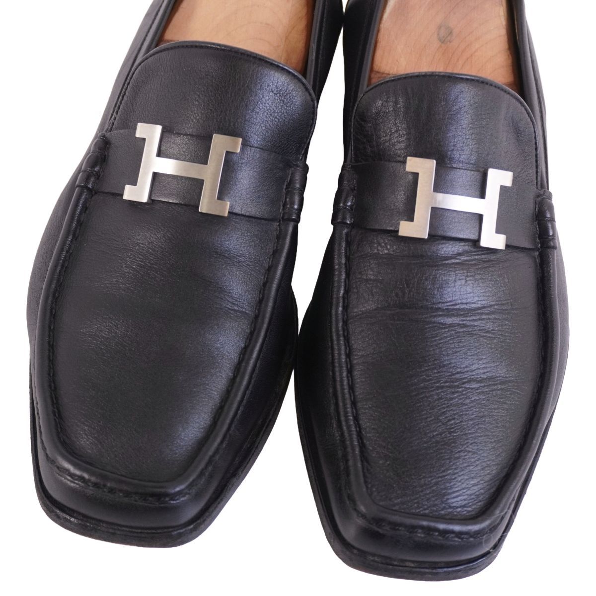 Hermes Loafers Moccasins Logo Constance Leather — view 3