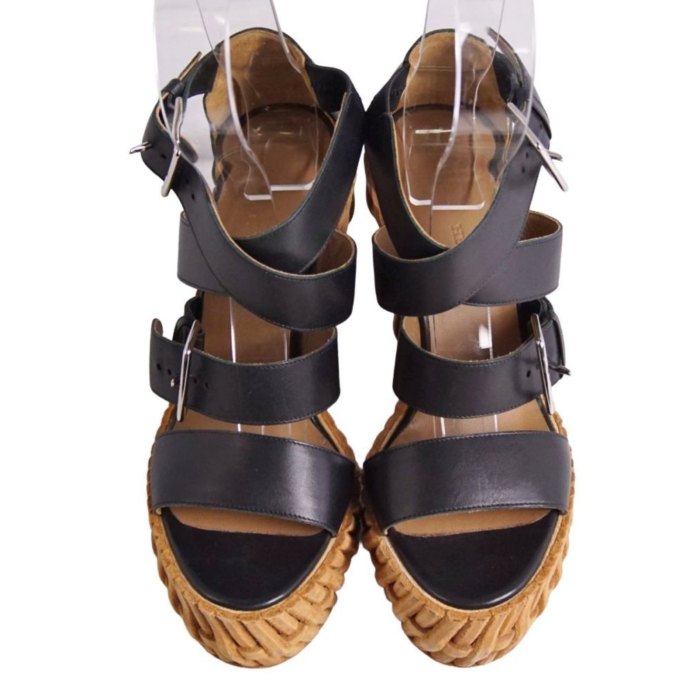 Hermes Sandals Wedge Sole Leather Shoes — view 4