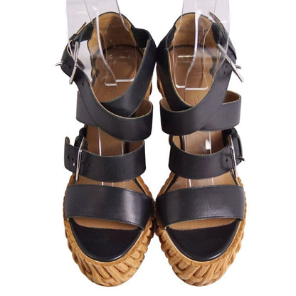 Hermes Sandals Wedge Sole Leather Shoes — view 4