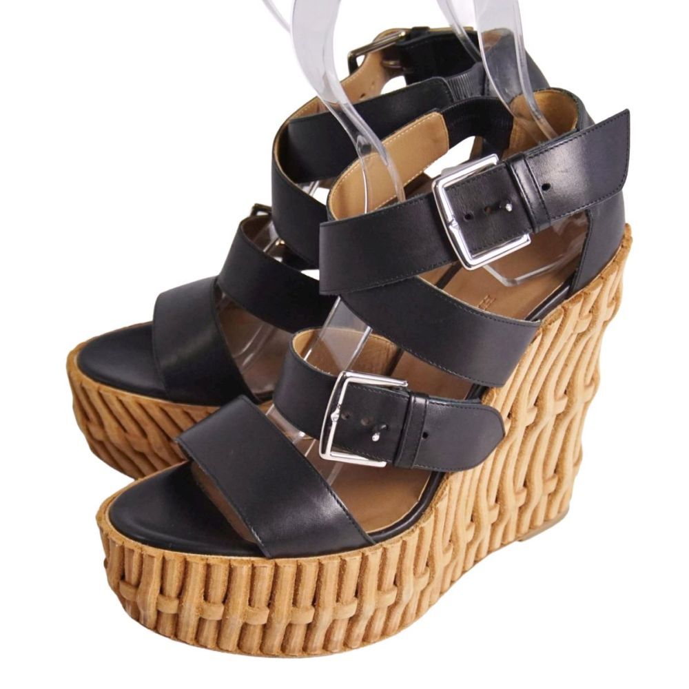 Hermes Sandals Wedge Sole Leather Shoes — view 2