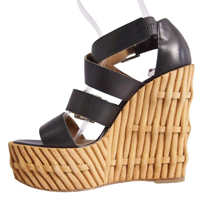 Hermes Sandals Wedge Sole Leather Shoes — view 7