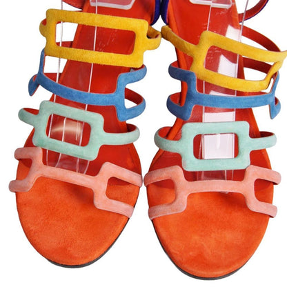 Hermes Sandals Strap Suede Leather Heels — view 3