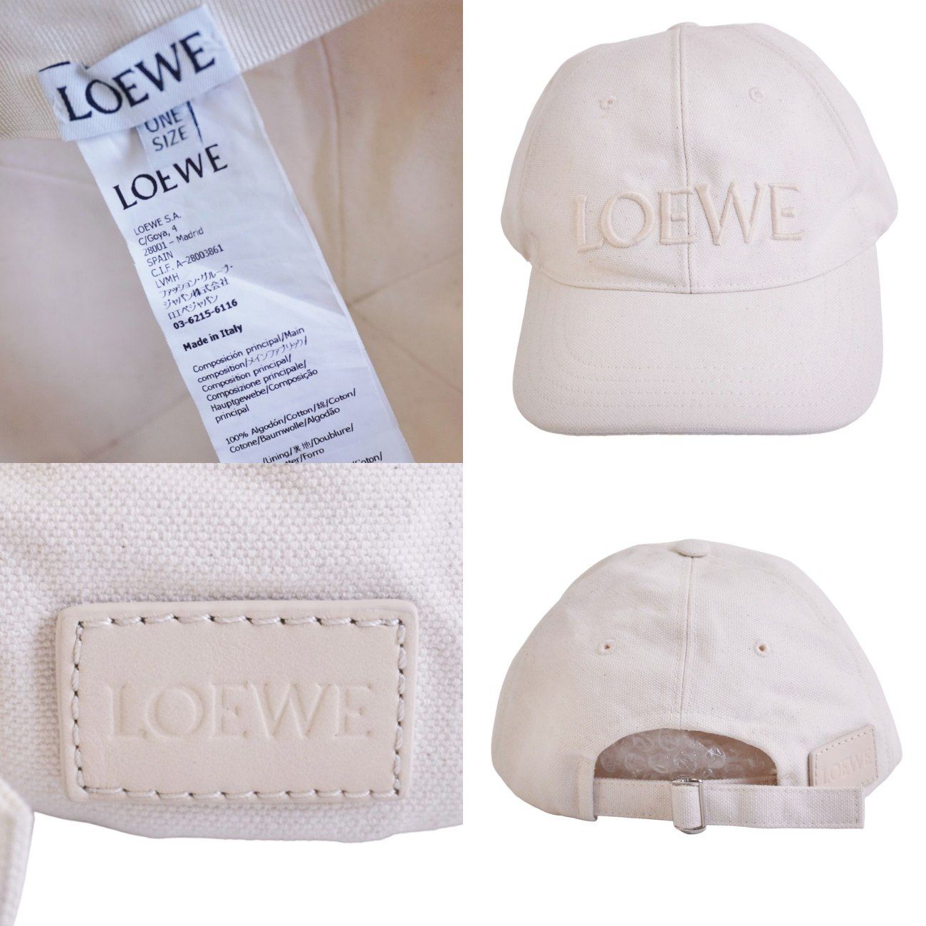 Loewe Cap Hat Logo Canvas Italy — view 7