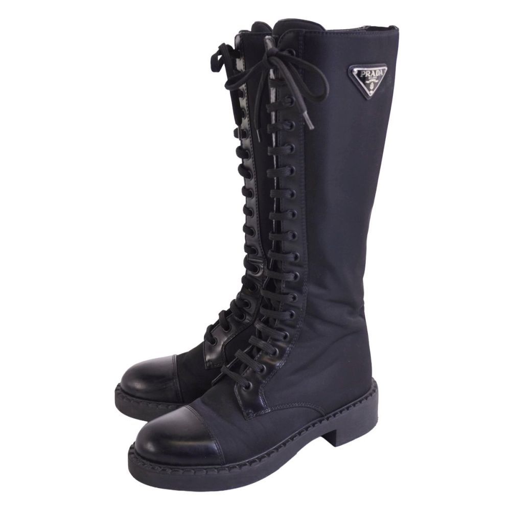 Prada Boots Long Re-Nylon Triangle — view 2