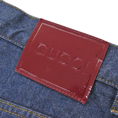 Gucci Baggy Fit Denim 30 Cotton Blue Slit Trousers Pants — view 8