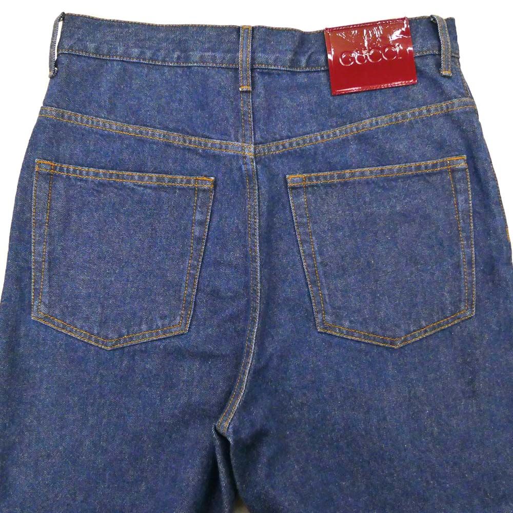Gucci Baggy Fit Denim 30 Cotton Blue Slit Trousers Pants — view 4