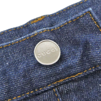 Gucci Baggy Fit Denim 30 Cotton Blue Slit Trousers Pants — view 6