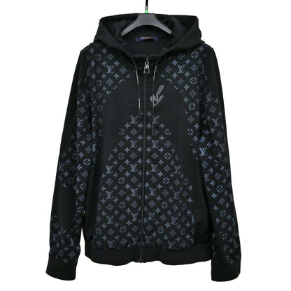 Louis Vuitton Hybrid Zip Sle Monogram Hoodie Ynf L Long Sleeve Black