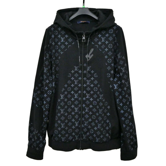 Louis Vuitton Hybrid Zip Sle Monogram Hoodie Ynf L Long Sleeve Black