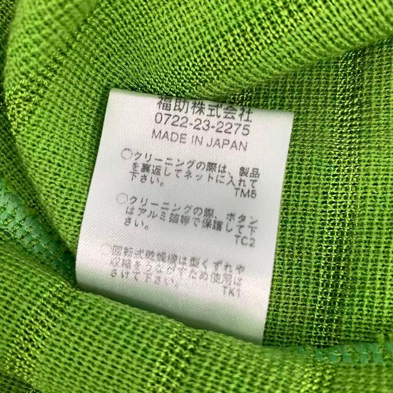 Saint Laurent Gold Button Long Knit Cardigan L Green — view 4