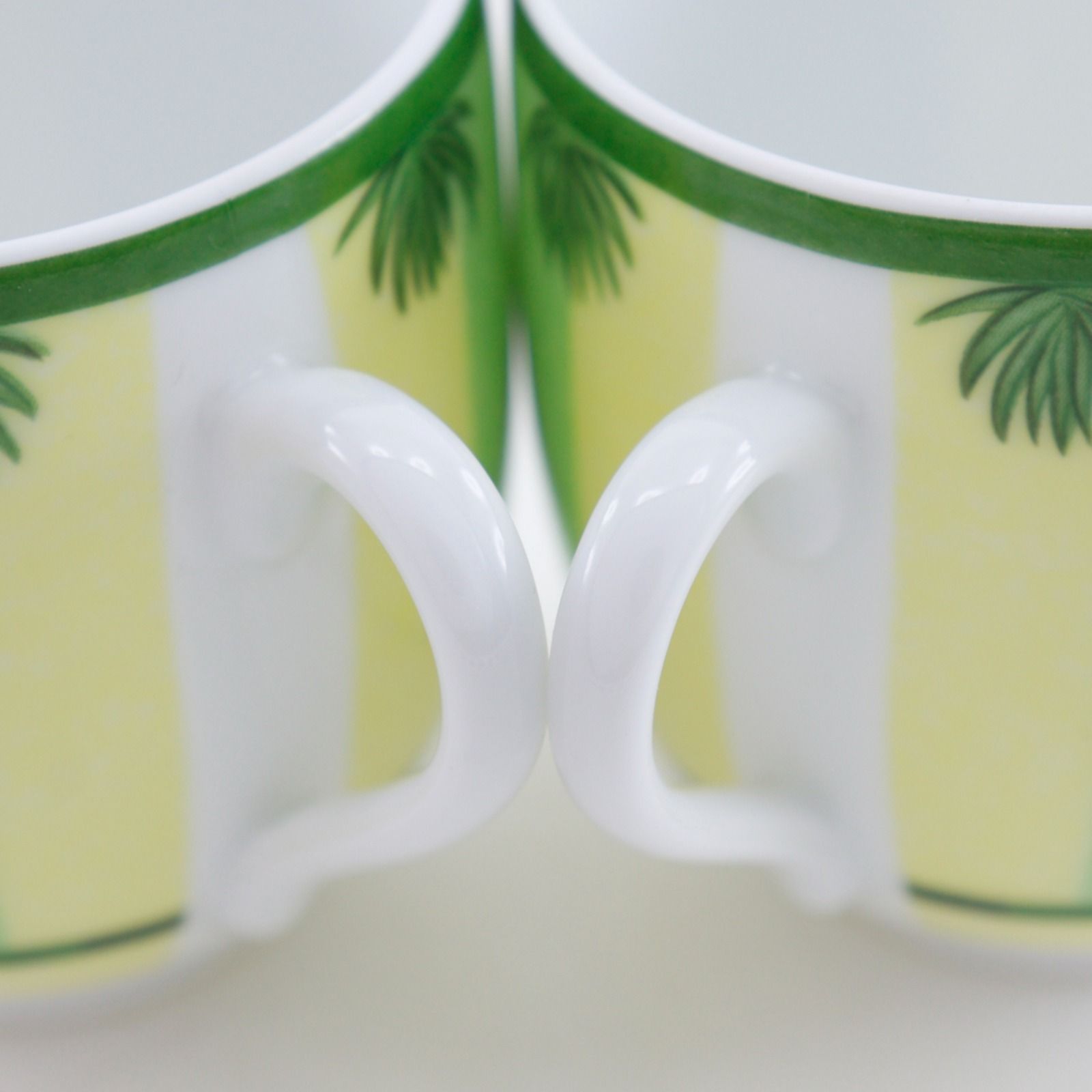 Hermes Green Demitasse Cup & Saucer Pair Set Africa Ceramic Yellow Tableware — view 5