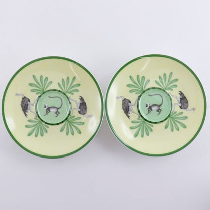 Hermes Green Demitasse Cup & Saucer Pair Set Africa Ceramic Yellow Tableware — view 6