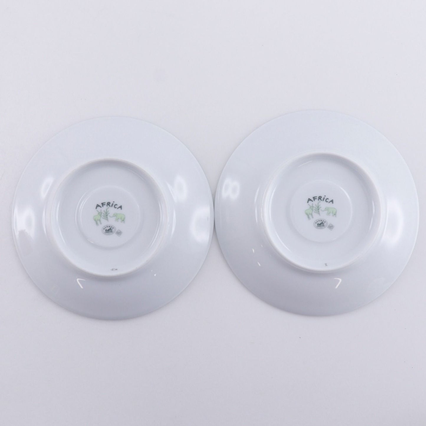 Hermes Green Demitasse Cup & Saucer Pair Set Africa Ceramic Yellow Tableware — view 7