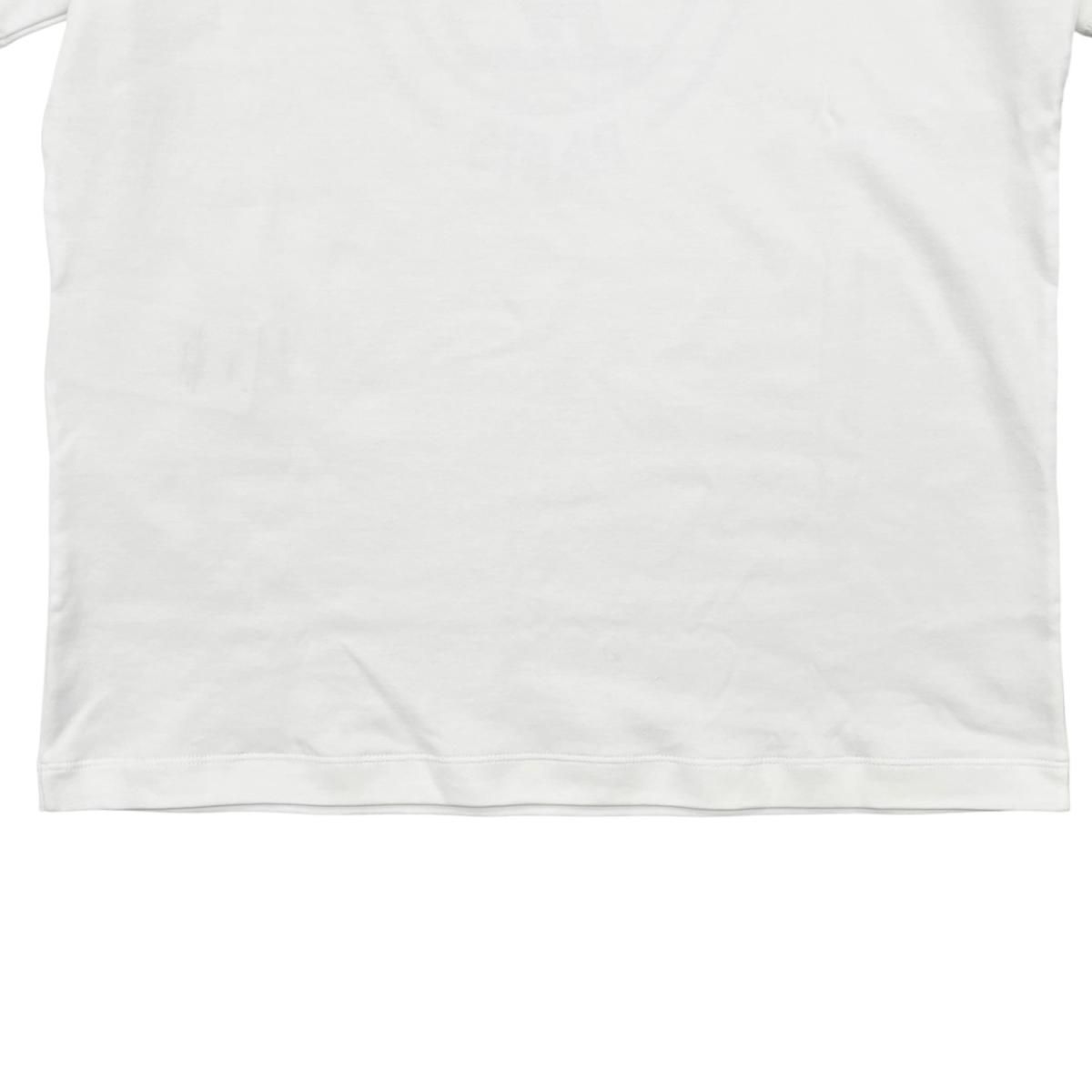 Louis Vuitton Short Sleeve T-Shirt Flocked LV Uol S Cotton Chain Logo White — view 6