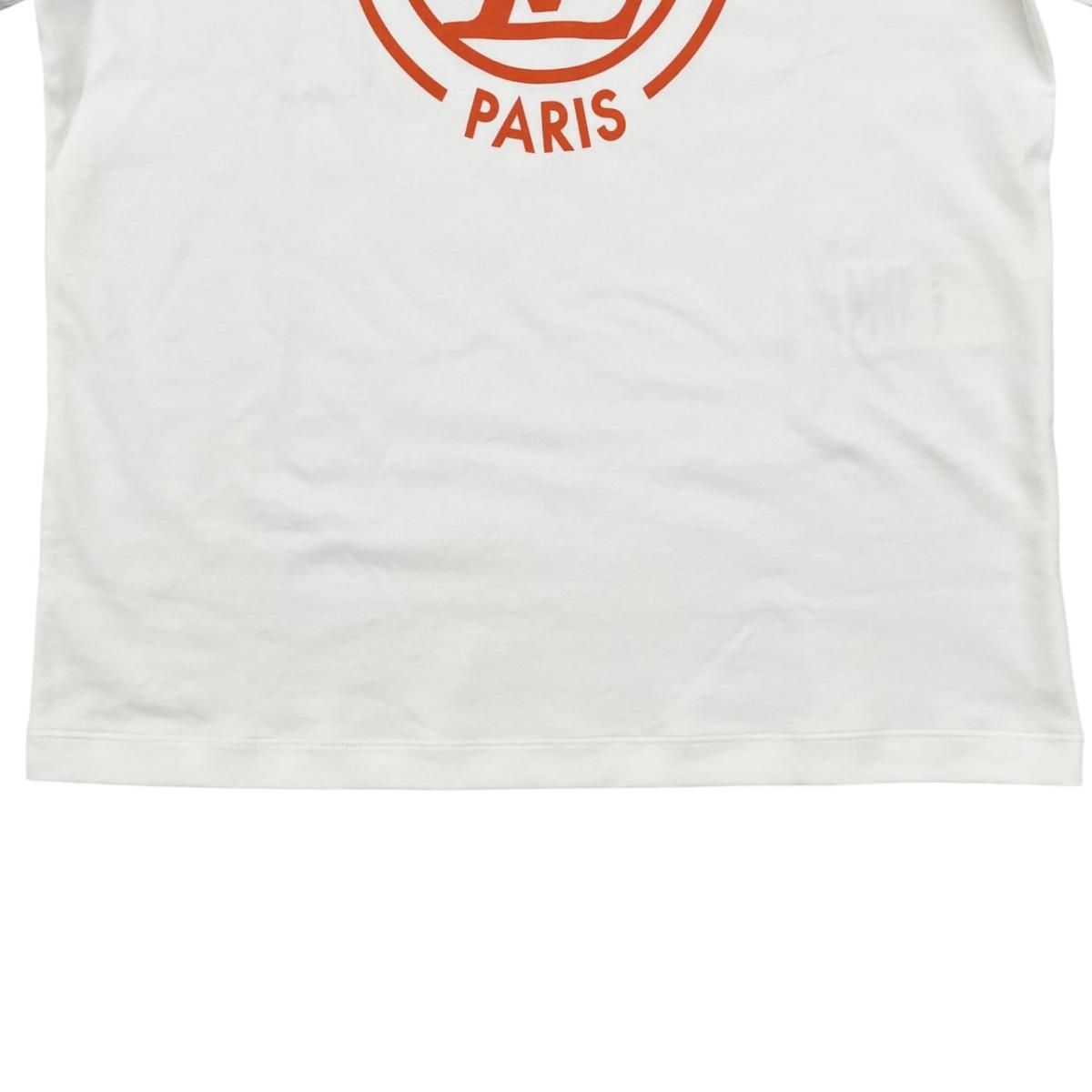 Louis Vuitton Short Sleeve T-Shirt Flocked LV Uol S Cotton Chain Logo White — view 4