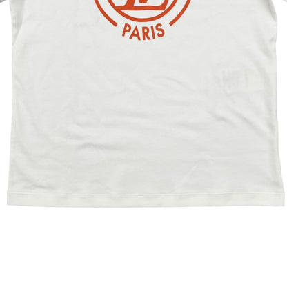 Louis Vuitton Short Sleeve T-Shirt Flocked LV Uol S Cotton Chain Logo White — view 4