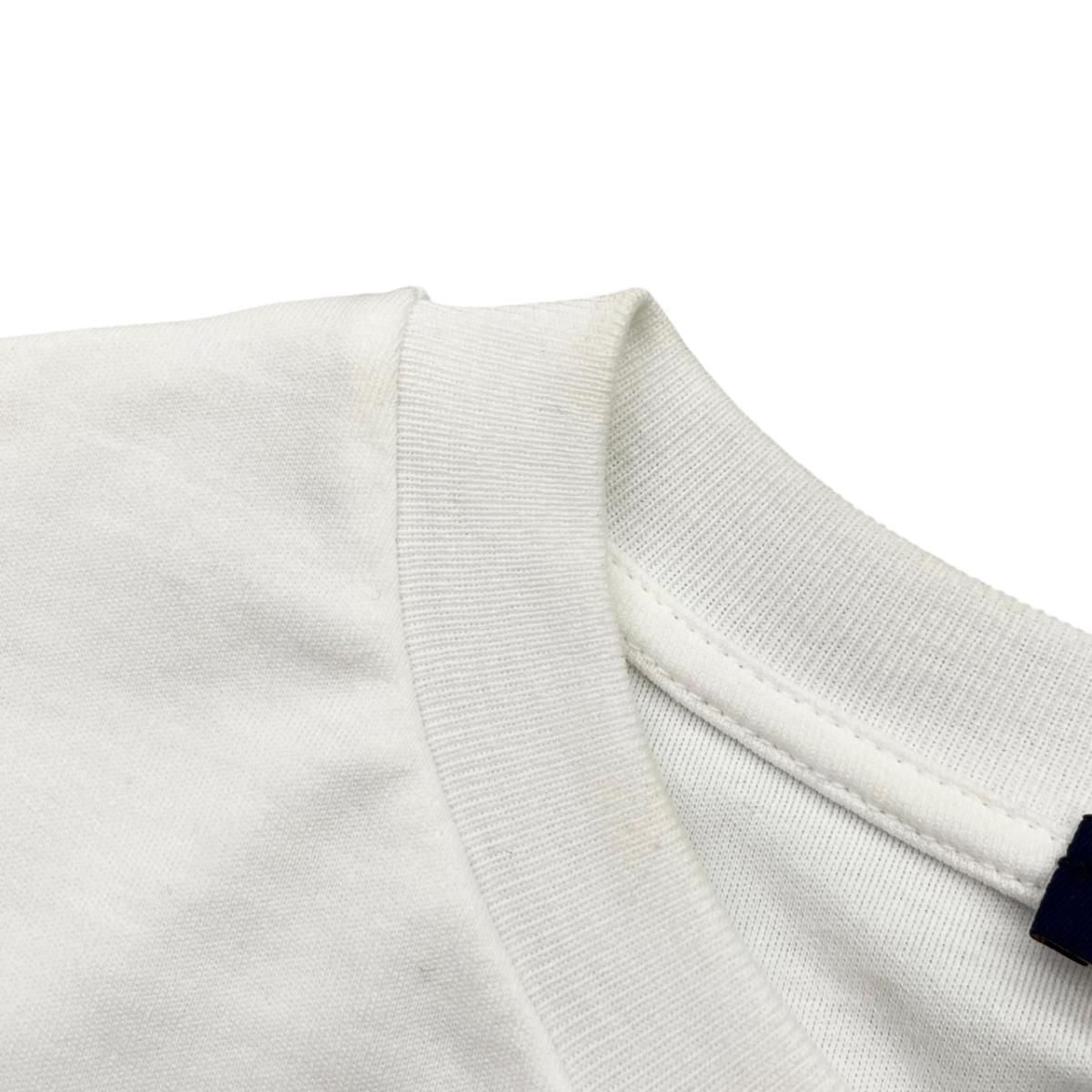Louis Vuitton Short Sleeve T-Shirt Flocked LV Uol S Cotton Chain Logo White — view 8