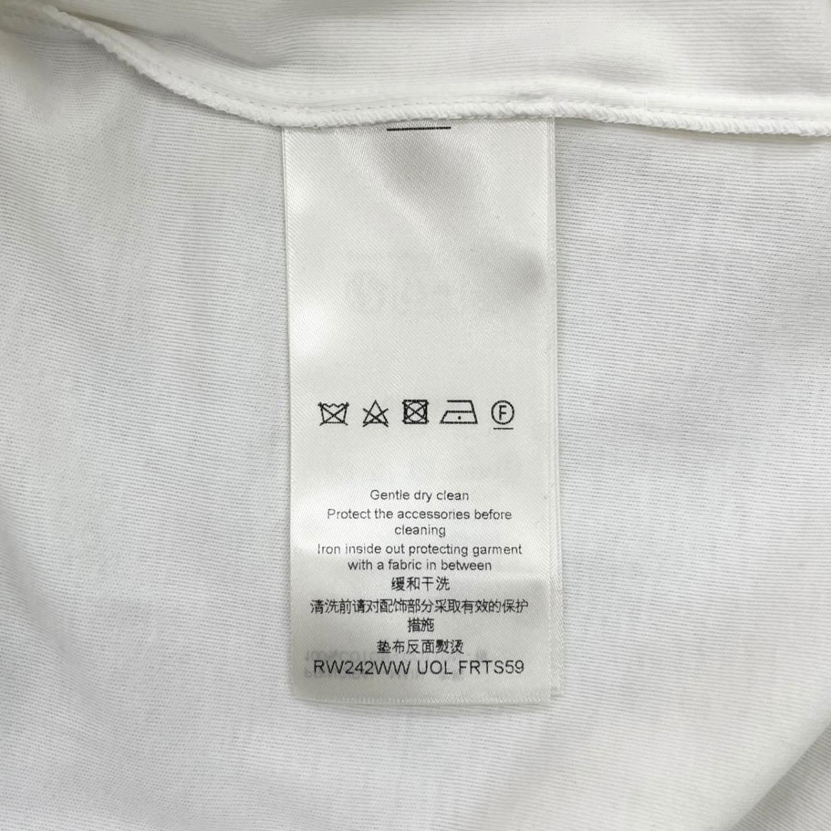 Louis Vuitton Short Sleeve T-Shirt Flocked LV Uol S Cotton Chain Logo White — view 9