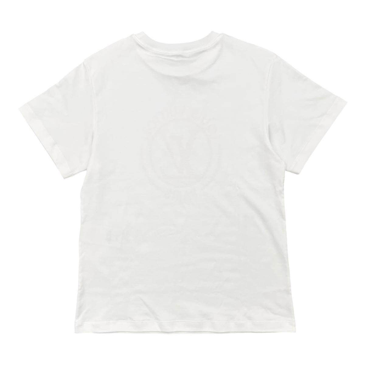 Louis Vuitton Short Sleeve T-Shirt Flocked LV Uol S Cotton Chain Logo White — view 2