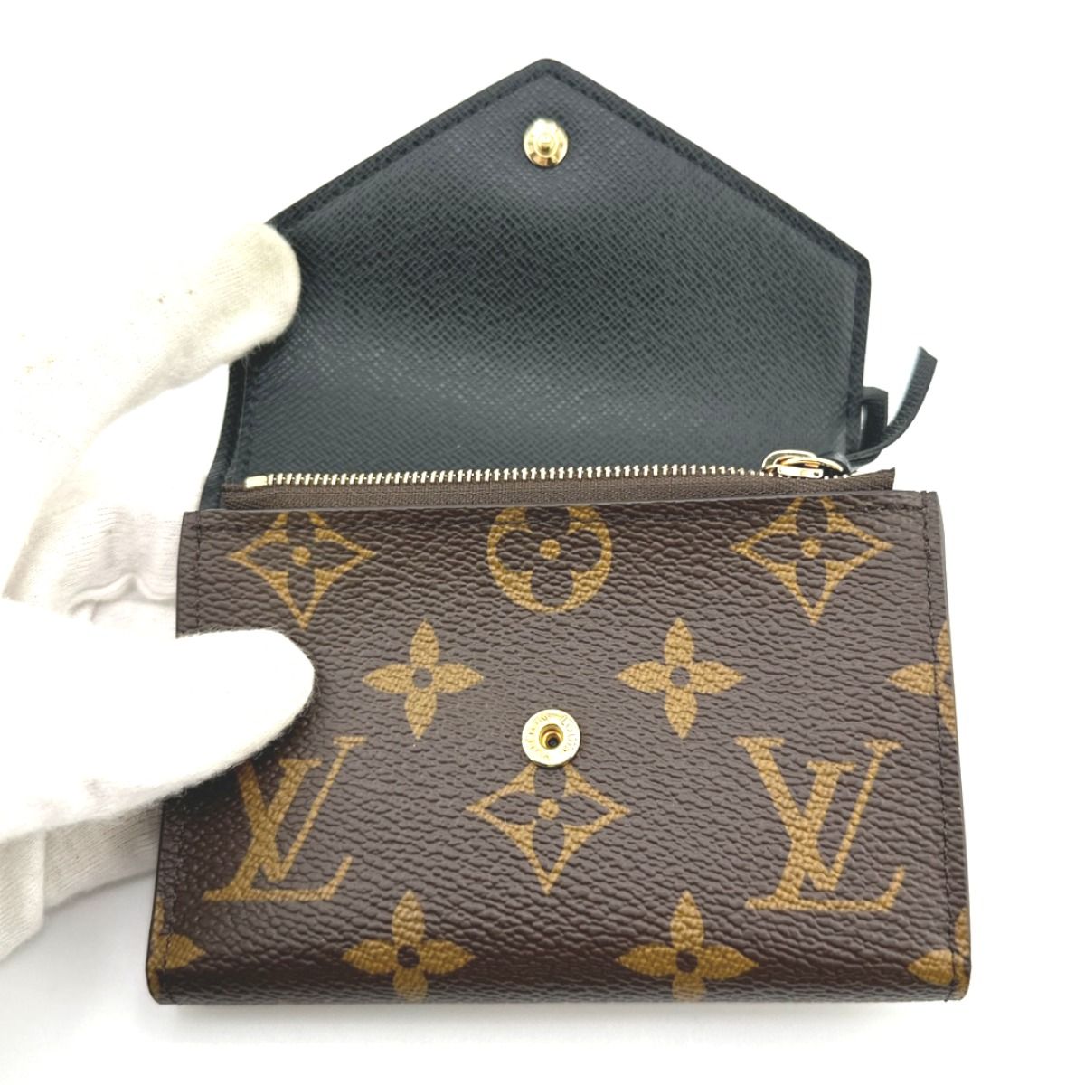 Louis Vuitton Monogram Reverse Bifold Wallet Portefeuille Victorine Brown — view 6