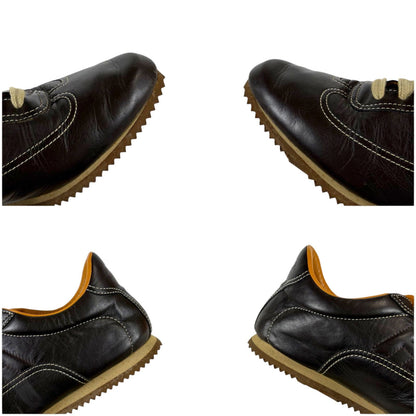 Hermes Quick Low Cut Sneakers Logo Leather Dark Brown 35 Half — view 8