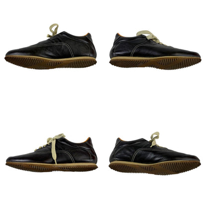 Hermes Quick Low Cut Sneakers Logo Leather Dark Brown 35 Half — view 6