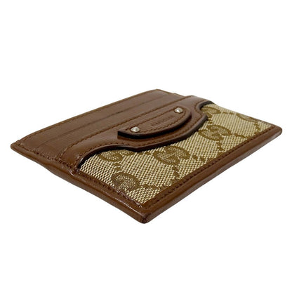 Gucci Card Case GG Canvas Leather Brown Beige Collaboration Business Holder — view 3