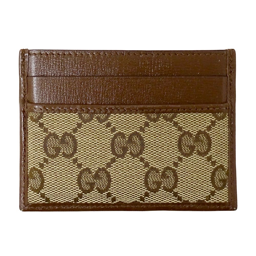 Gucci Card Case GG Canvas Leather Brown Beige Collaboration Business Holder — view 2