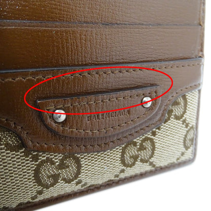 Gucci Card Case GG Canvas Leather Brown Beige Collaboration Business Holder — view 7