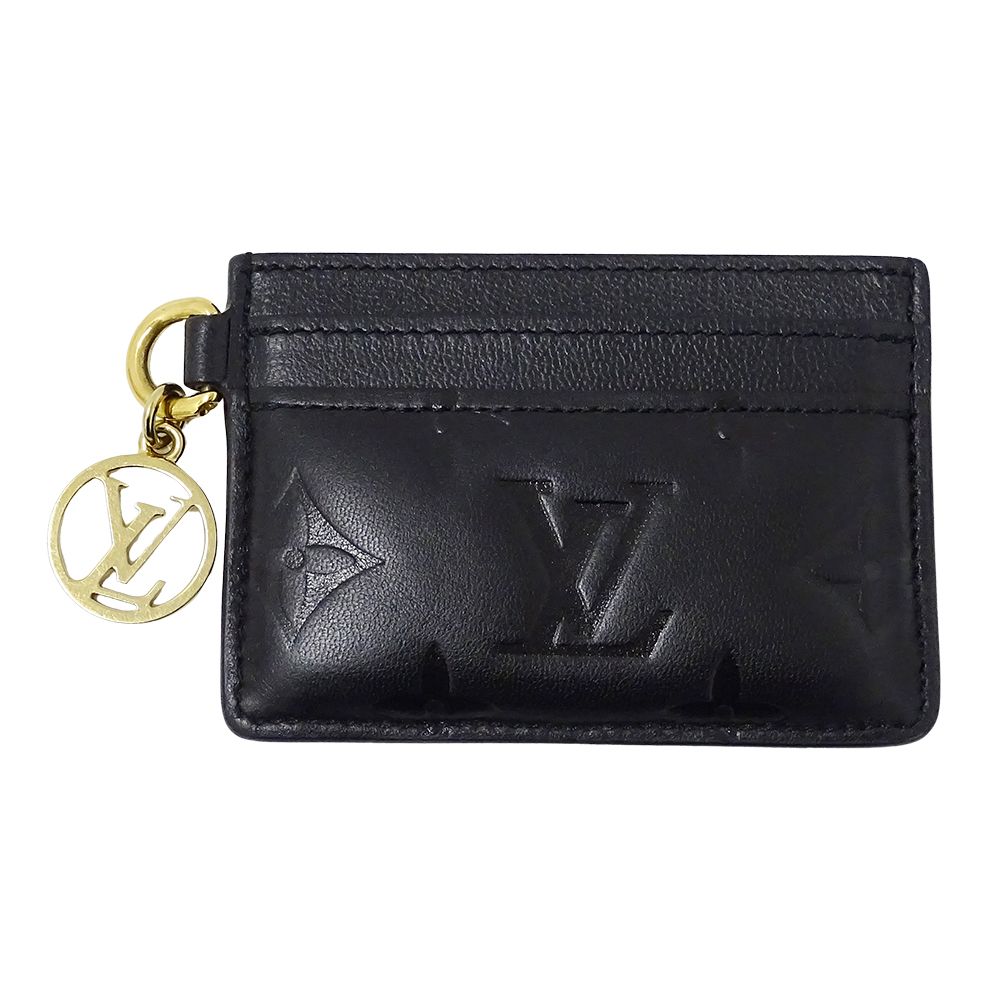 Louis Vuitton Card Case Monogram Holder Lambskin Noir Black