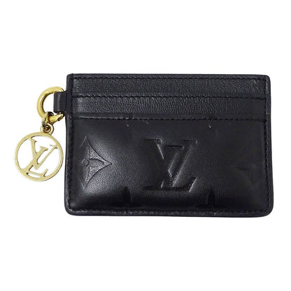 Louis Vuitton Card Case Monogram Holder Lambskin Noir Black