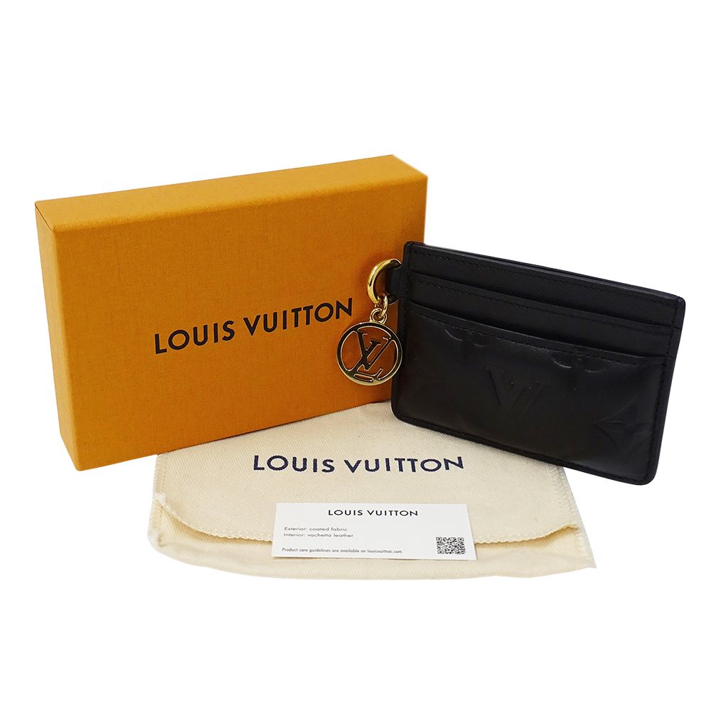 Louis Vuitton Card Case Monogram Holder Lambskin Noir Black — view 6