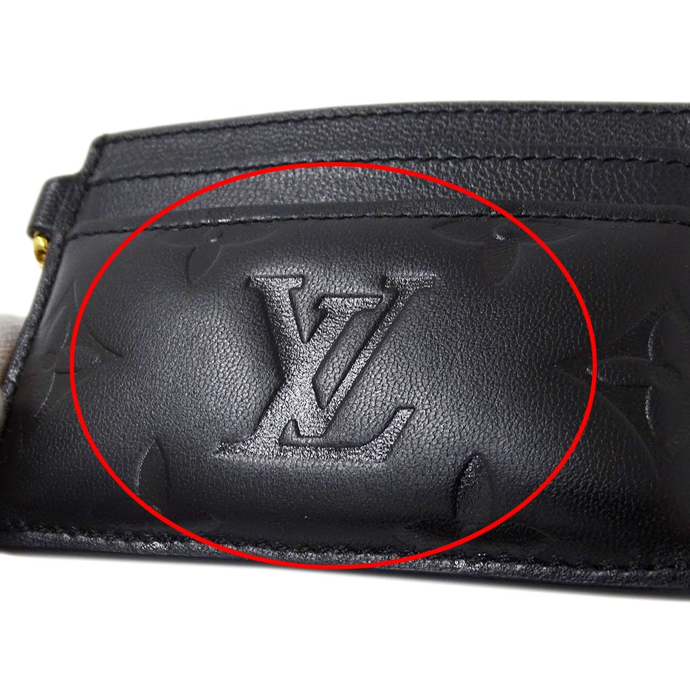 Louis Vuitton Card Case Monogram Holder Lambskin Noir Black — view 7