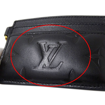 Louis Vuitton Card Case Monogram Holder Lambskin Noir Black — view 7